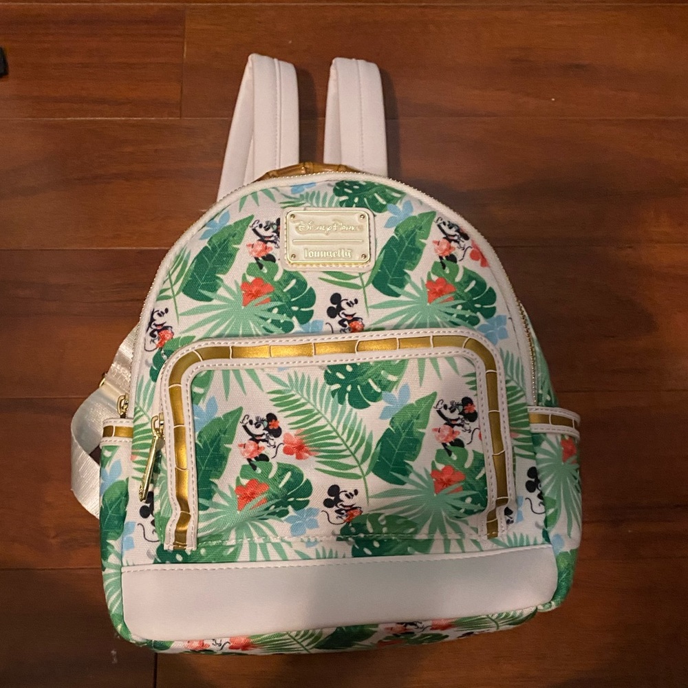 Disney Parks Loungefly Hawaiian Minnie Mouse backpack
